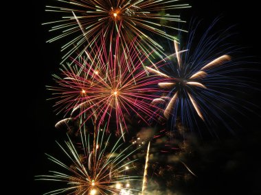 Havai fişekler, patlamalar, gürültü, renkli ışıklar, parti, eğlence, garip, farklı şov