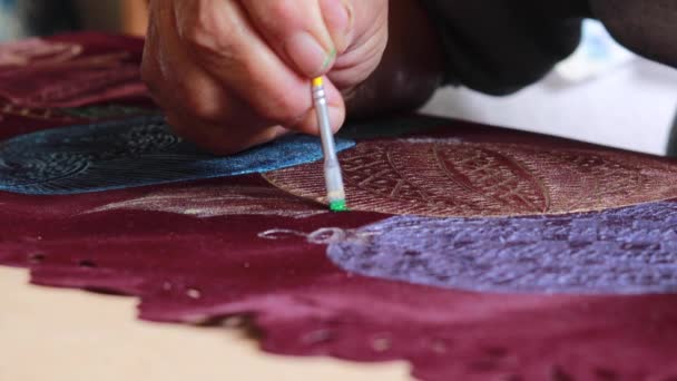 Kézműves Művészet Idős Közelről — Stock videók