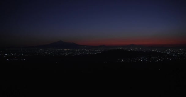 Vista Panorámica San Jerónimo Tecuanipan Puebla México Antes Del Amanecer — Vídeos de Stock