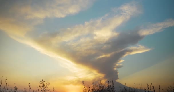 Popocatepetl Zachodzie Słońca San Jeronimo Tecuanipan — Wideo stockowe
