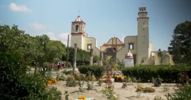 Quecholac, Puebla, Meksika. 2 Kasım 2024. Eski Fransisken Manastırı 'ndaki Santa Maria Magdalena Kilisesi.