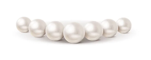 Icône Vectorielle Réaliste Perles Blanches Isolées Sur Fond Blanc — Image vectorielle
