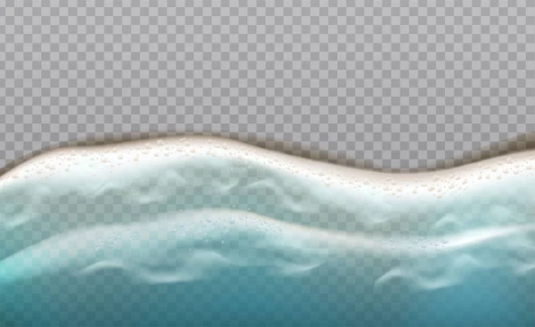現実的なベクトルアイコンの背景 上から見た泡の海の波 — ストックベクタ