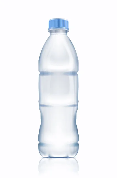 Icono Vector Realista Botella Agua Plástico Aislado Sobre Fondo Blanco — Vector de stock