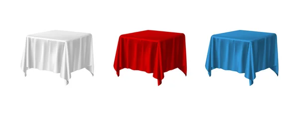 Realistische Darstellung Des Vektorsymbols Tischdecke Weiß Rot Und Blau Isoliert — Stockvektor