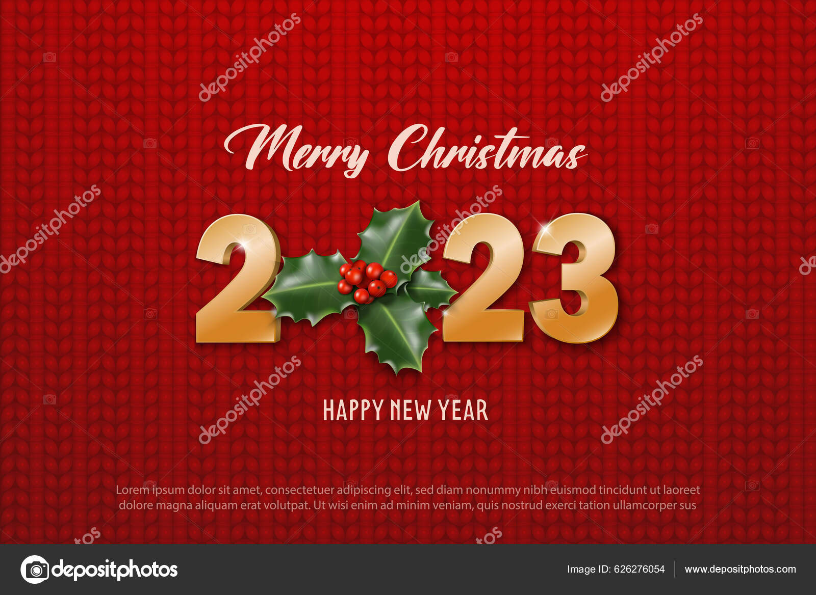 Bonne Année 2023 Joyeux Noël Modèle Pour Carte Vœux Bannière image vectorielle par Nikush21