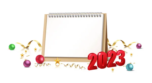 Feliz Ano Novo 2023 Feliz Natal Modelo Para Cartão Saudação —  Vetores de Stock