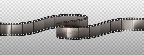 Realistická Ikona Vektoru Filmový Pásek Bílým Čtvercem Průhlednosti Izolovaný Bílém — Stockový vektor
