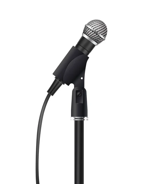 Icône Vectorielle Réaliste Concept Sonore Musical Microphone Style Moderne Isolé — Image vectorielle