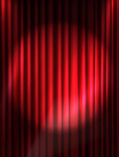 Векторный Реалистичный Фон Красный Занавес Сцены Прожектором Спектакль — стоковый вектор