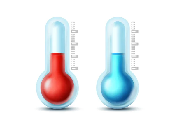 Γελοιογραφία Στυλ Ρεαλιστικό Διάνυσμα Εικονίδιο Ζεστό Και Κρύο Θερμόμετρο Στυλ — Διανυσματικό Αρχείο