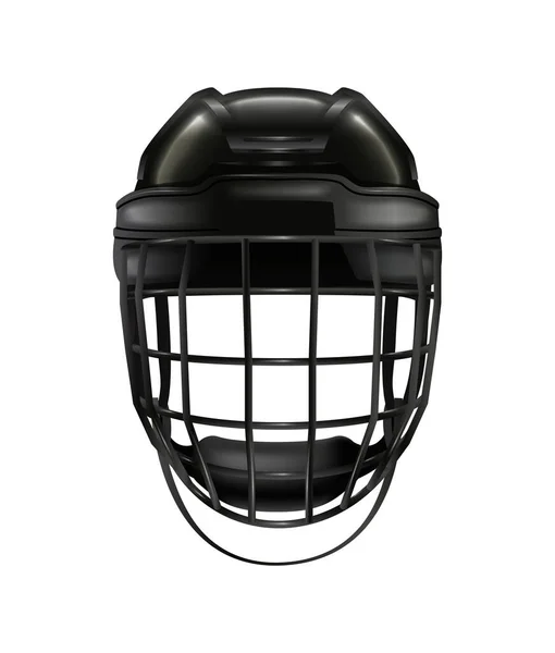 Трехмерный Реалистичный Векторный Значок Хоккейный Шлем Дизайн Элемент — стоковый вектор