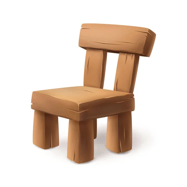 Vektor Symbol Cartoon Stil Kuscheliger Stuhl Cartoon Stil Aus Holz — Stockvektor
