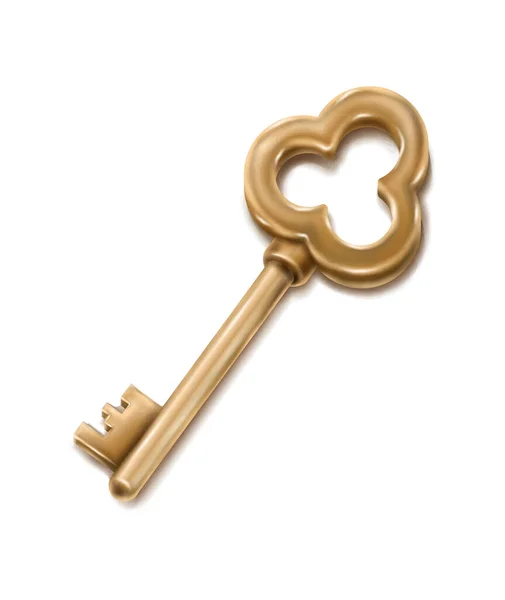 Realistische Vektor Sammlung Von Goldenen Alten Vintage Schlüsseln — Stockvektor