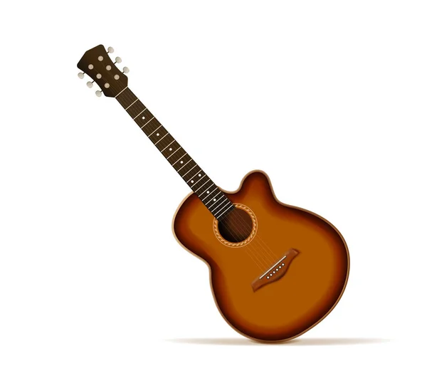 3Dリアルなベクトルアイコン 白い背景に隔離されている アコースティックギター クラシック音楽のコンセプト — ストックベクタ