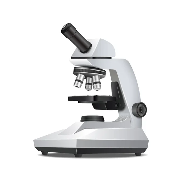 Трехмерный Реалистичный Векторный Значок Лабораторное Оборудование Микроскоп Сиенс Биологическая Лаборатория — стоковый вектор