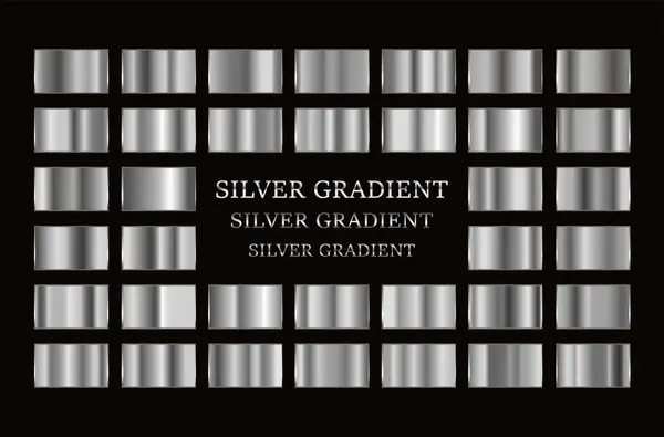 Stor Uppsättning Vektor Silver Gradienter Prover Sutable För Text Flygblad Stockillustration