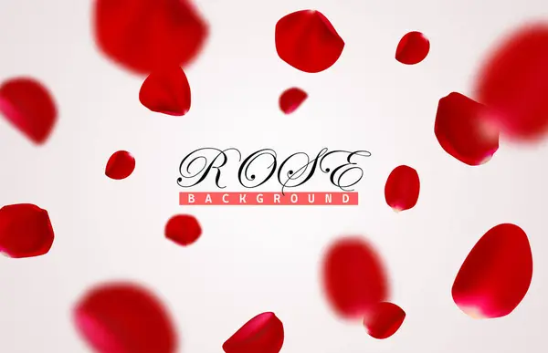 Flygande Rosenblad Rosa Romantisk Horisontell Bakgrund Royaltyfria illustrationer