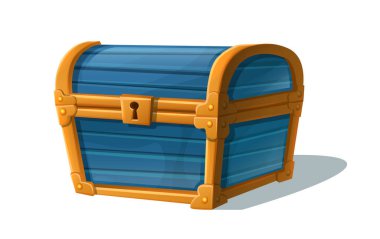 karikatür tarzı ikon. Pirat altın hazine sandığı. beyaz arkaplanda izole.