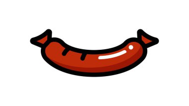 Simge çizimi. Renkli sosis. Beyaz arkaplanda izole.