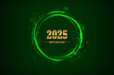 Noel ve Mutlu Yıllar. Parlak yüzüklü ve parıltılı 2025 sayılı gerçekçi solungaç..