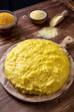 homemade corn dough with cheese and spices