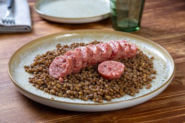raw minced meat with spices and vegetables