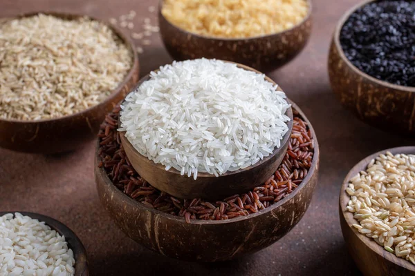 Ryż Niegotowana Zdrowa Żywność — Zdjęcie stockowe