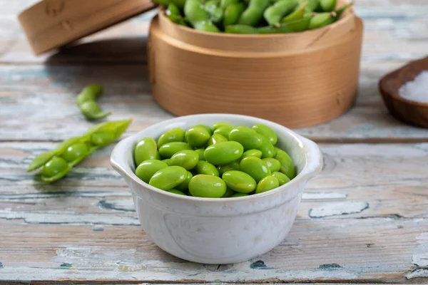 Edamame Green Beans Table — Stock Photo, Image