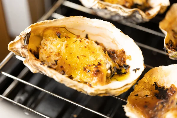 Fresh Oysters Can Eaten Raw Cooked Gratin — Stockfoto