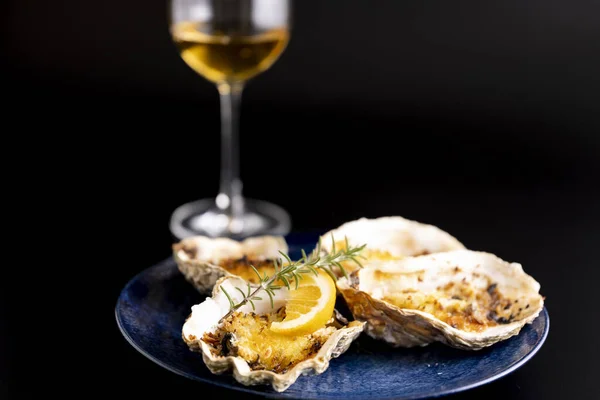 Fresh Oysters Can Eaten Raw Cooked Gratin — Fotografia de Stock