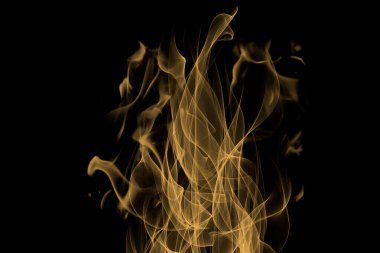 Realistic black background flame texture.