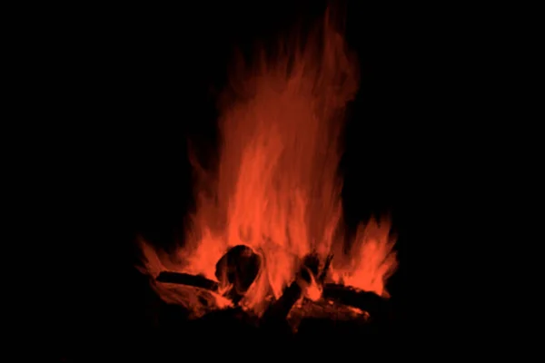Realistic Black Background Flame Texture — Stock Photo, Image