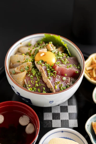 Japanische Fischschüssel Esstisch Fotografieren Stockbild