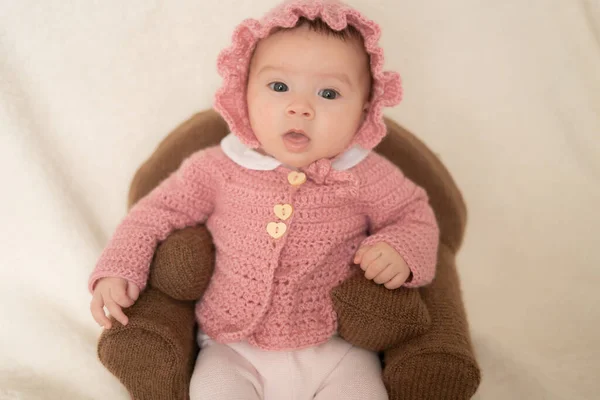 Dulce Retrato Adorable Mezcla Étnica Asiático Caucásico Bebé Niña Par — Foto de Stock