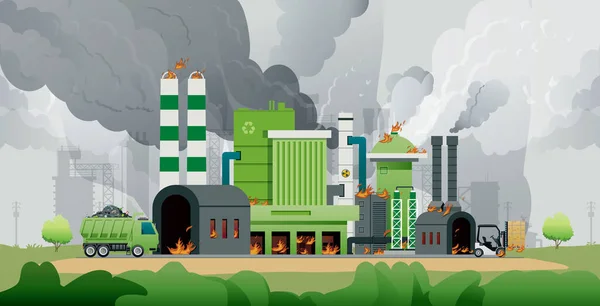 起火的是一家回收厂 — 图库矢量图片