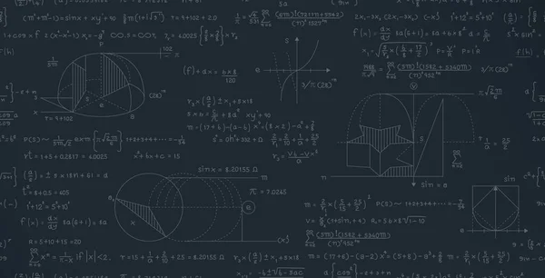 Математичний Векторний Безшовний Візерунок Формулами Написаними Крейдяній Дошці — стоковий вектор