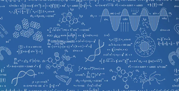 Fórmula Matemática Sin Fisuras Sobre Descubrimiento Científico Pizarra Azul — Archivo Imágenes Vectoriales