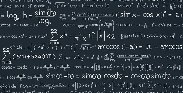 Seamless Background Mathematical Formulas Chalkboard — Stock Vector