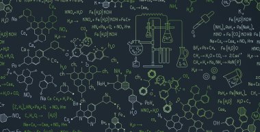 Kimyasal kalıplar ve bilimsel formüller kusursuz vektör.