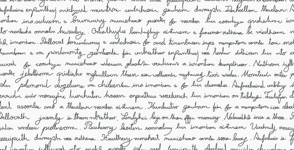 Seamless white background of unreadable English letters.