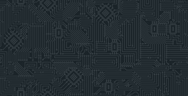 Siyah arka planda kusursuz ana kart devresi.