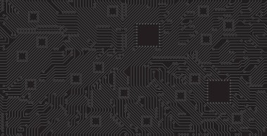 Siyah arka planda kusursuz anakart teknolojisi..