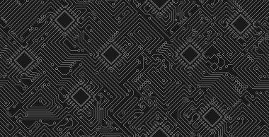 Siyah arka planda kusursuz ana kart teknolojisi çizgileri var..