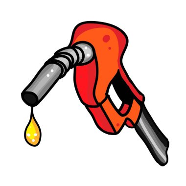 Çember Çerçevesinde Benzin Pompası Hortumu Çizgi Filmi Günlük Yaşamlarımızı Güçlendiren Enerji Kaynağını Sembolize Ediyor.