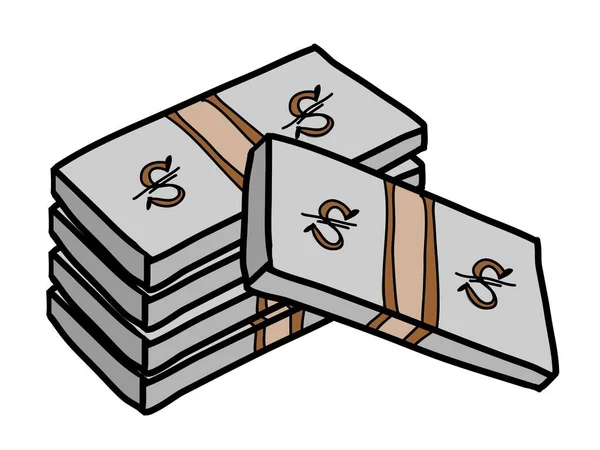 Karikatur Der Banknoten Perfekt Für Finanzen Banken Investitionen Und Unternehmensbezogene — Stockvektor