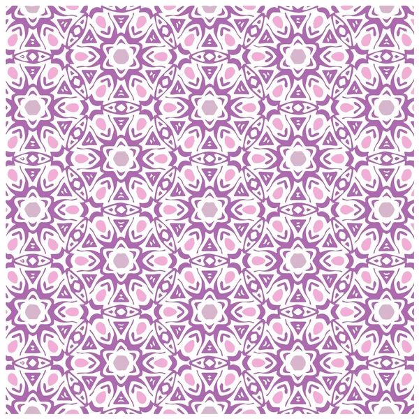 Ilustración Vectorial Mandala Púrpura Abstracta Patrón Sin Costura Textura Ikat — Vector de stock