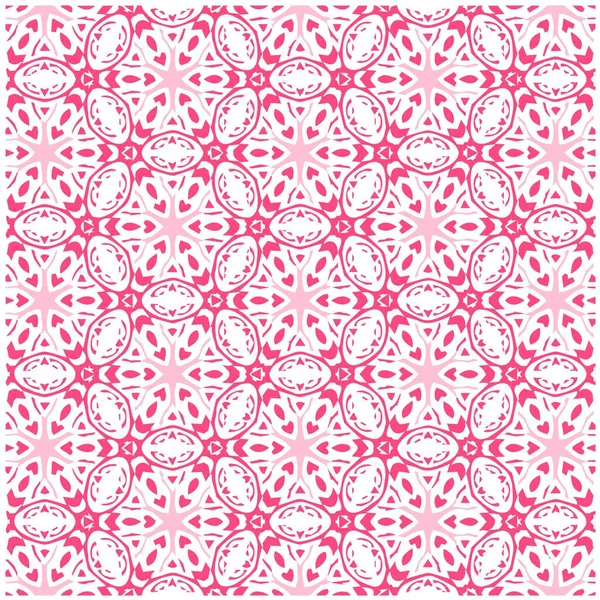 Ilustración Vectorial Mandala Rosa Abstracta Patrón Sin Costura Textura Ikat — Vector de stock