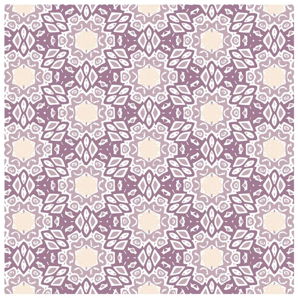 墙纸背景下紫色Mandala或Ikat纹理无缝隙图案的矢量图解 — 图库矢量图片