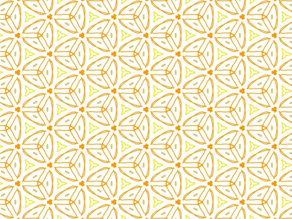 Vektorové Ilustrace Oranžové Abstraktní Mandala Nebo Ikat Textury Bezešvé Vzor — Stockový vektor
